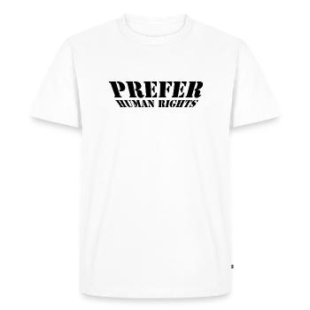 Préférer les droits de l’homme - T-shirt Premium bio Homme - blanc - Devant - Nico (187cm)