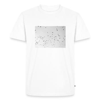 Excited crows with a cloudy sky - Men's Premium Organic T-Shirt - white - Front - Nico (187cm)