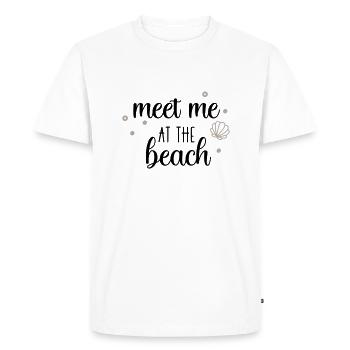 Rencontrez-moi à la plage 2 - T-shirt Premium bio Homme - blanc - Devant - Nico (187cm)