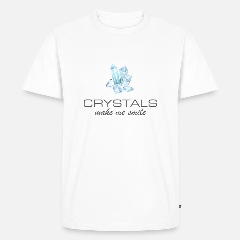 crystals make me smile - Männer Premium Bio T-Shirt - Weiß