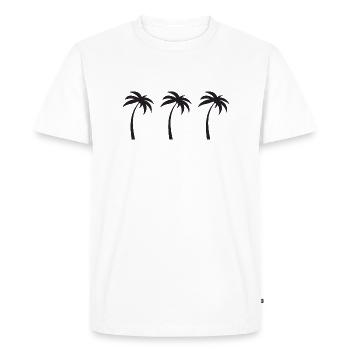 Palmiers minimalistes - T-shirt Premium bio Homme - blanc - Devant - Nico (187cm)