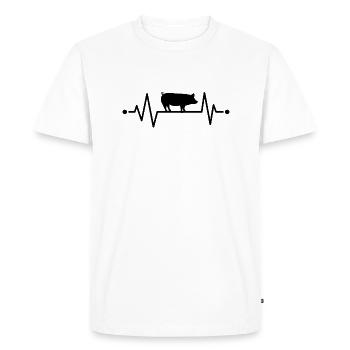 Sanglier au rythme cardiaque du sanglier Sanglier ECG Sanglier - T-shirt Premium bio Homme - blanc - Devant - Nico (187cm)