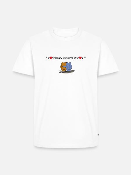 Beary Happy Christmas - Männer Premium Bio T-Shirt - Weiß