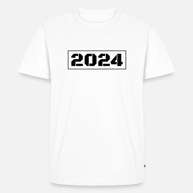 2024 black - Männer Premium Bio T-Shirt - Weiß