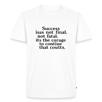 SUCCÈS - T-shirt Premium bio Homme - blanc - Devant - Nico (187cm)