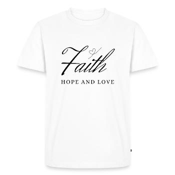 Foi - T-shirt Premium bio Homme - blanc - Devant - Nico (187cm)