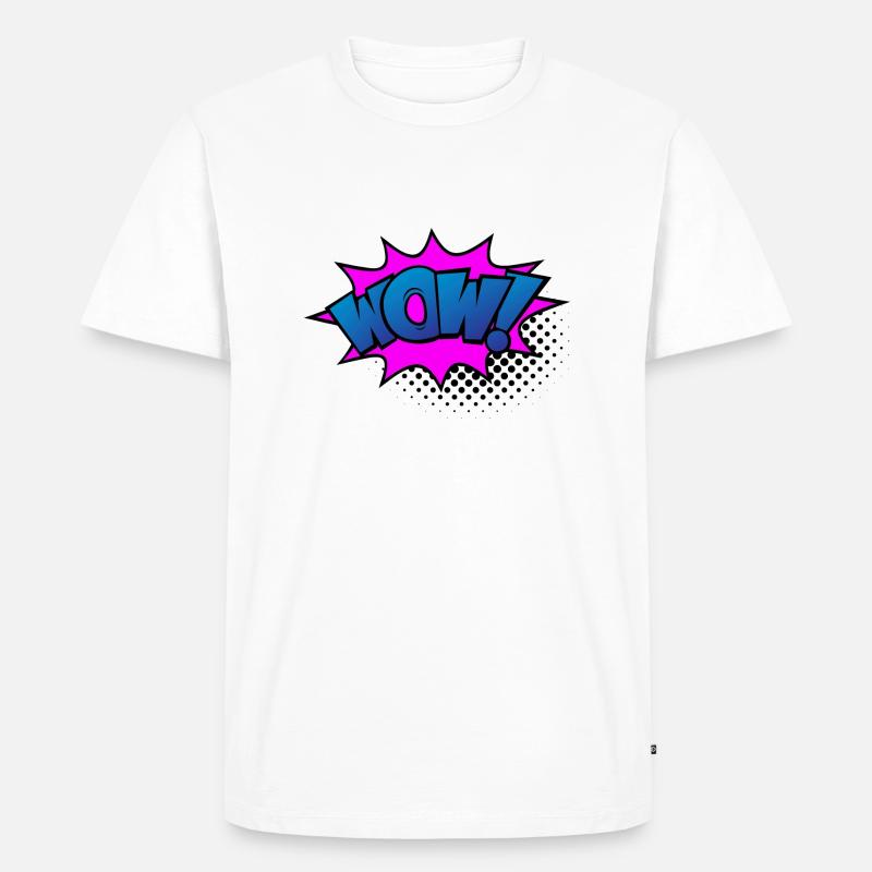 wow - Männer Premium Bio T-Shirt - Weiß