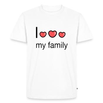 J’aime ma famille - T-shirt Premium bio Homme - blanc - Devant - Nico (187cm)