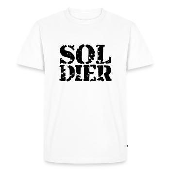 Stamp Soldier Logo War General Freedom Fighter - Men's Premium Organic T-Shirt - white - Front - Nico (187cm)