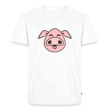 Visage De Cochon Animal Amour Petit Cochon Mignon - T-shirt Premium bio Homme - blanc - Devant - Nico (187cm)