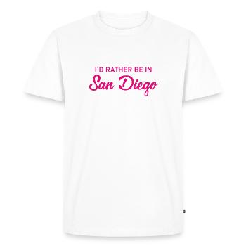 I ́d rather be in San Diego - California - America - Men's Premium Organic T-Shirt - white - Front - Nico (187cm)