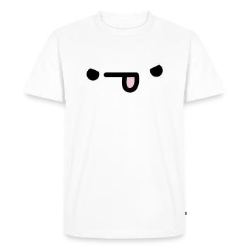 Visage kawaii : yeux mignons et design de sourire - T-shirt Premium bio Homme - blanc - Devant - Nico (187cm)