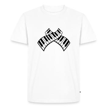 Piano Keys Instrument Playing Classical Music - Men's Premium Organic T-Shirt - white - Front - Nico (187cm)
