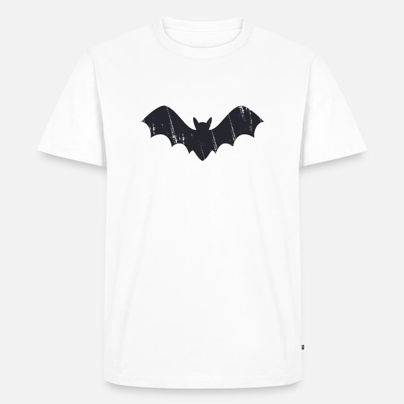 Fledermaus düster - Männer Premium Bio T-Shirt - Weiß