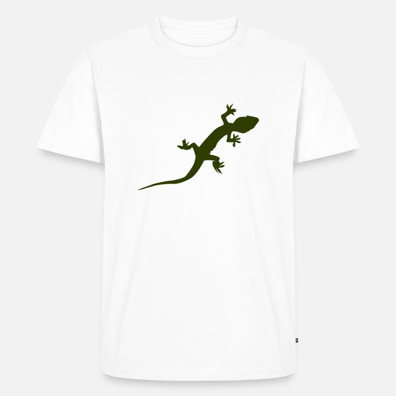Gecko Echse - Männer Premium Bio T-Shirt - Weiß