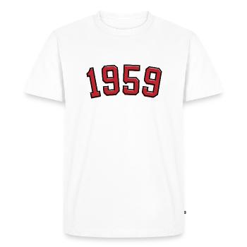 Année de naissance sport 1959 - T-shirt Premium bio Homme - blanc - Devant - Nico (187cm)