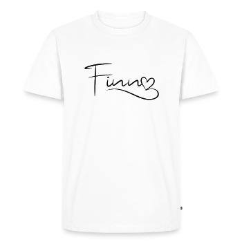 Finn Name First Name Heart Decor - Men's Premium Organic T-Shirt - white - Front - Nico (187cm)