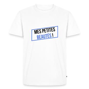 MES PETITES BEAUTÉS ! - T-shirt Premium bio Homme - blanc - Devant - Nico (187cm)