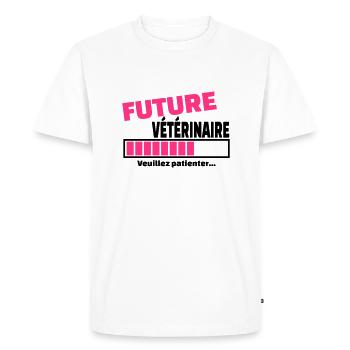 future vétérinaire - T-shirt Premium bio Homme - blanc - Devant - Nico (187cm)