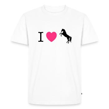 J'aime les chevaux - cheval sauvage - T-shirt Premium bio Homme - blanc - Devant - Nico (187cm)