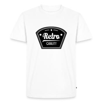 Qualité rétro - T-shirt Premium bio Homme - blanc - Devant - Nico (187cm)