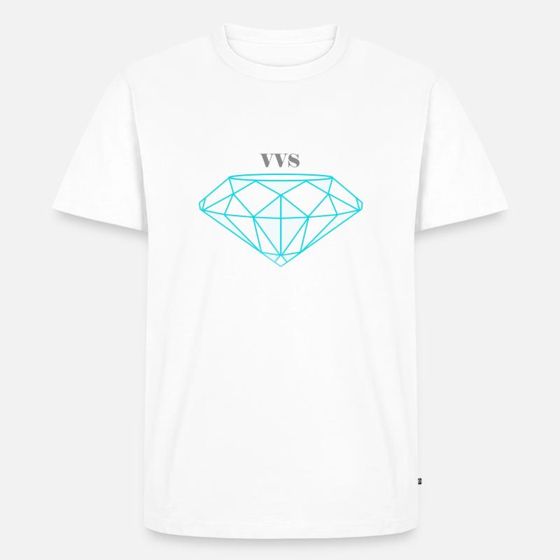 Diamant VVS - Männer Premium Bio T-Shirt - Weiß