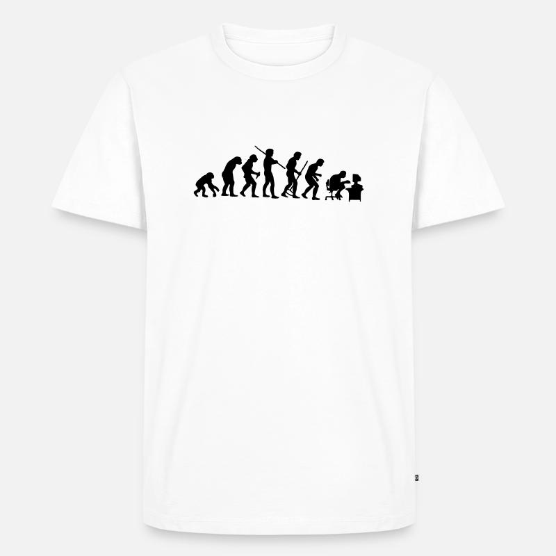 Evolution - Männer Premium Bio T-Shirt - Weiß