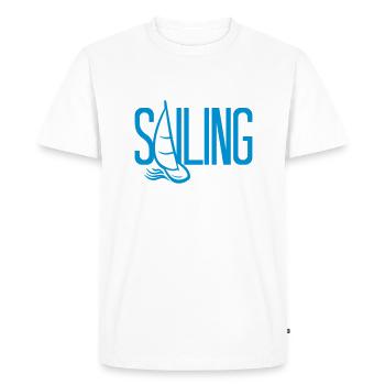 sailing hobby boat sailing ship sailboat sea wa - Men's Premium Organic T-Shirt - white - Front - Nico (187cm)