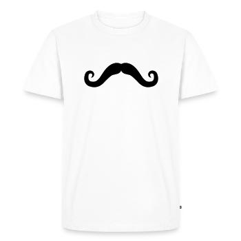 barbe boucles visage cheveux cheveux monsieur moustache moustache - T-shirt Premium bio Homme - blanc - Devant - Nico (187cm)