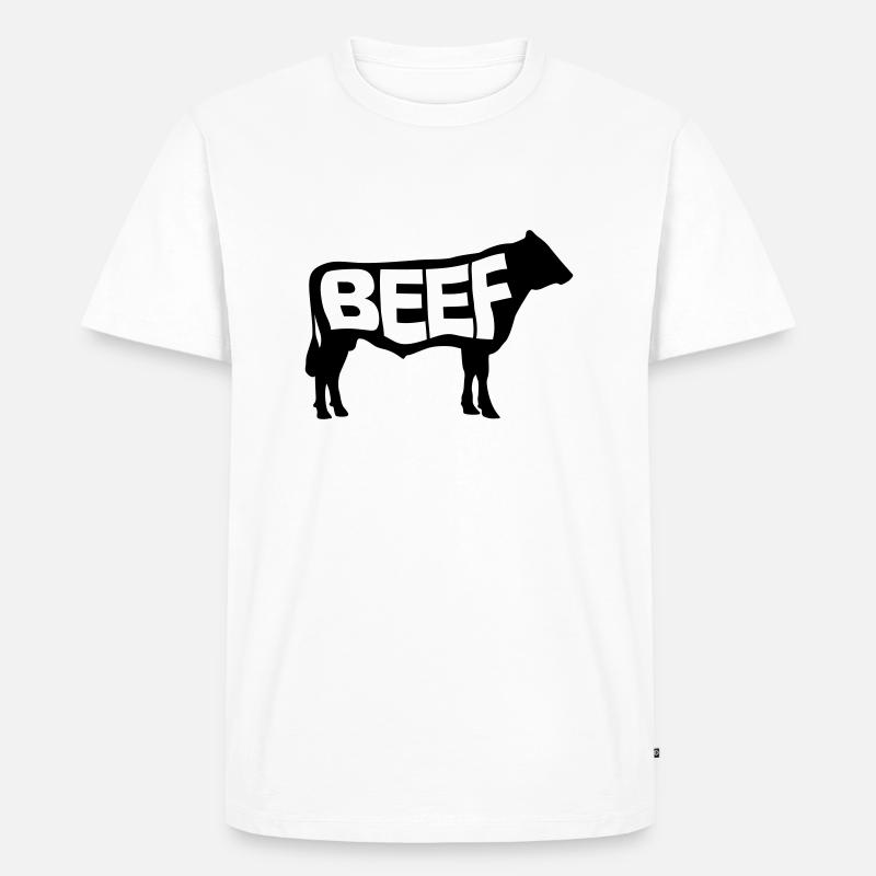 Beef - Männer Premium Bio T-Shirt - Weiß