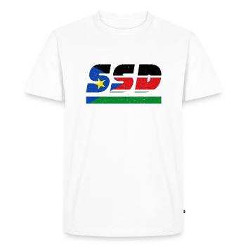 Drapeau du Soudan du Sud Drapeau SSD - T-shirt Premium bio Homme - blanc - Devant - Nico (187cm)
