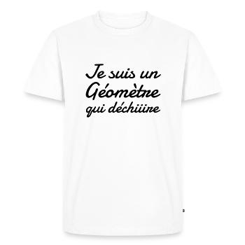 géomètre / topographe / topographie / geometre - T-shirt Premium bio Homme - blanc - Devant - Nico (187cm)