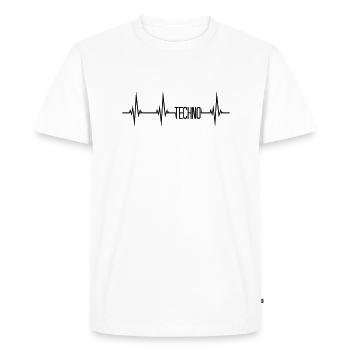 Heartbeat Pulse Techno - T-shirt Premium bio Homme - blanc - Devant - Nico (187cm)