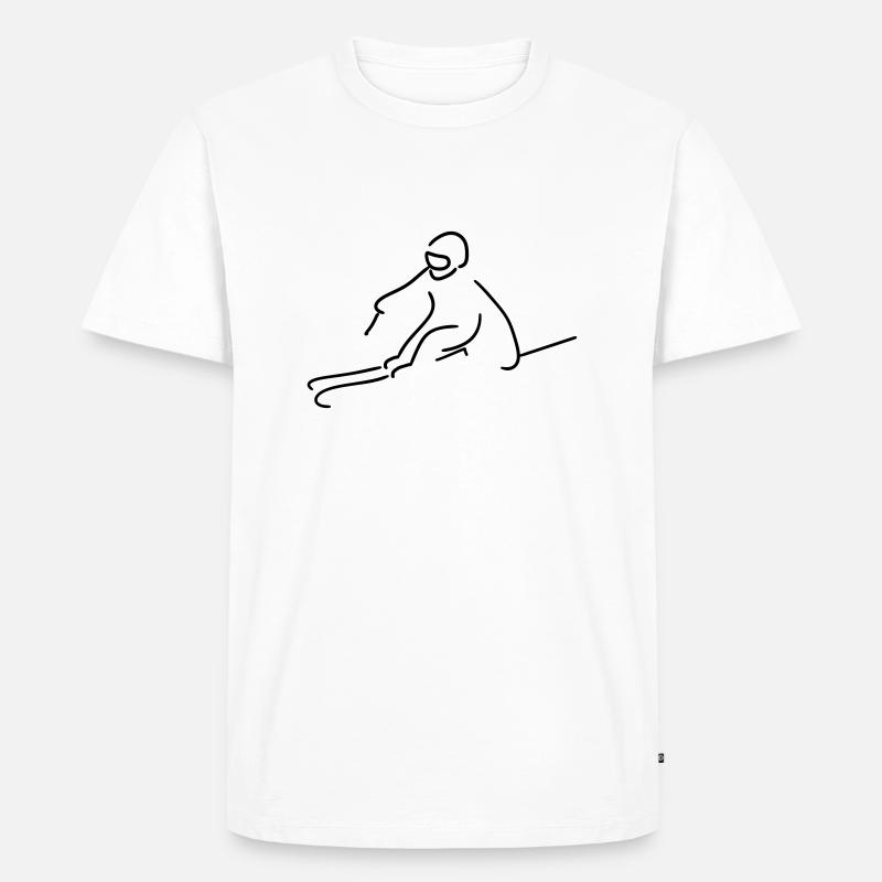 skiing - Männer Premium Bio T-Shirt - Weiß