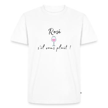 Rosé s'il vous plait ! - T-shirt Premium bio Homme - blanc - Devant - Nico (187cm)