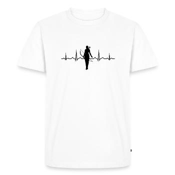 Archery Heartbeat Ladies Girls Archery Bog - Men's Premium Organic T-Shirt - white - Front - Nico (187cm)