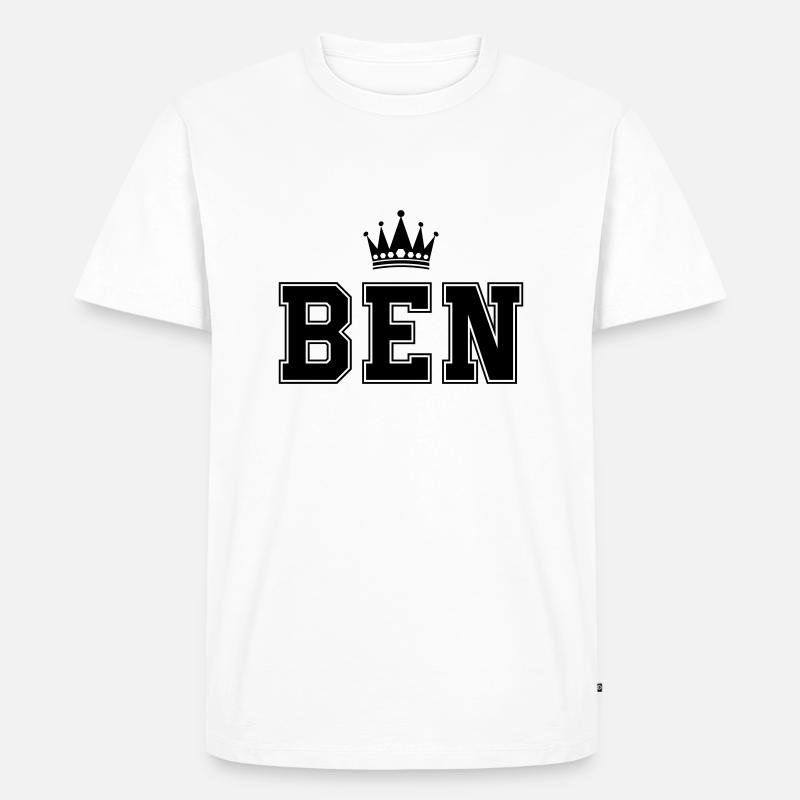 Ben - Männer Premium Bio T-Shirt - Weiß