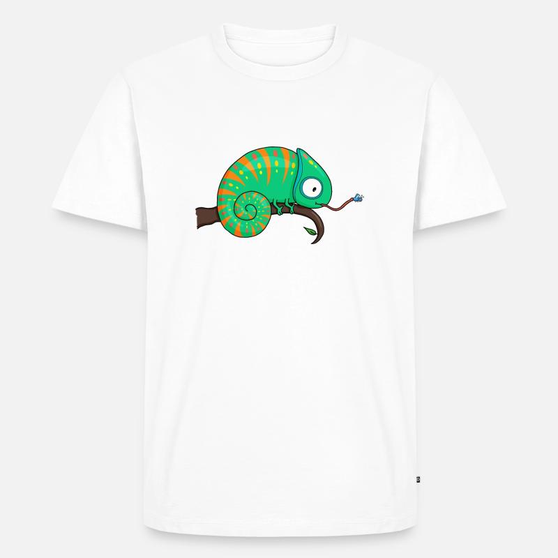 Chameleon Chamäleon - Männer Premium Bio T-Shirt - Weiß