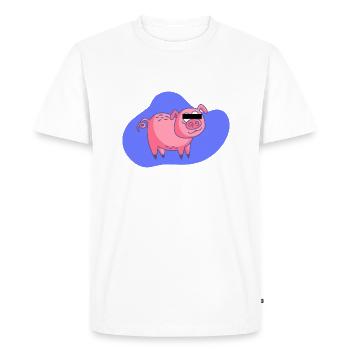 Cochon de dessin animé - T-shirt Premium bio Homme - blanc - Devant - Nico (187cm)