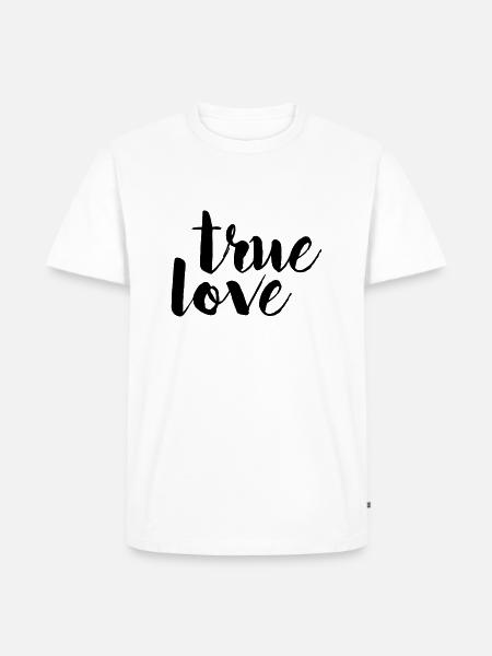 Wahre Liebe weiß einfaches Design-Geschenk - Männer Premium Bio T-Shirt - Weiß