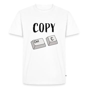 Ctrl C Copy - Men's Premium Organic T-Shirt - white - Front - Nico (187cm)