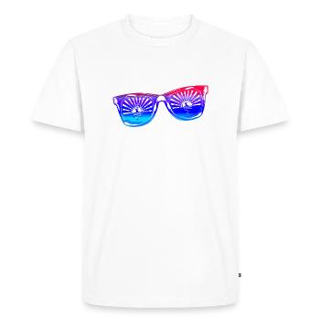 Sunglasses Summer Cute Happy Beach Ocean Surf - Men's Premium Organic T-Shirt - white - Front - Nico (187cm)