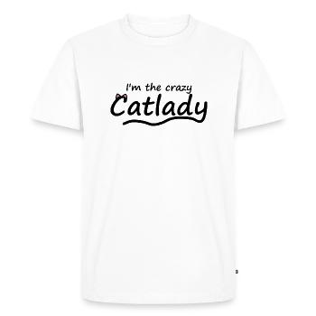Crazy cat lady - Men's Premium Organic T-Shirt - white - Front - Nico (187cm)
