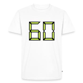 60 YEARS. 60TH ANNIVERSARY. BIRTHDAY 60 YEARS. 60 - Men's Premium Organic T-Shirt - white - Front - Nico (187cm)