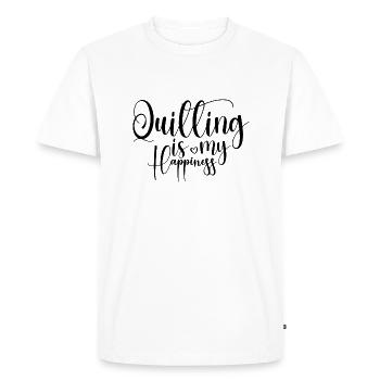 La courtepointe est mon bonheur - T-shirt Premium bio Homme - blanc - Devant - Nico (187cm)