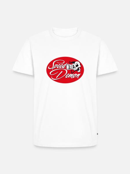 H© Speed Demon Oval - Männer Premium Bio T-Shirt - Weiß