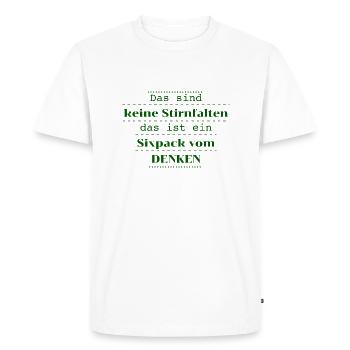 Drôle Dictons Drôles Plier - T-shirt Premium bio Homme - blanc - Devant - Nico (187cm)