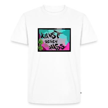 Art against hate - Men's Premium Organic T-Shirt - white - Front - Nico (187cm)