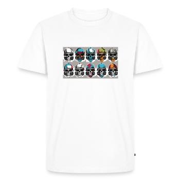 crâne de rue urbaine #2 - T-shirt Premium bio Homme - blanc - Devant - Nico (187cm)