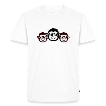 Monkeys Cool - Men's Premium Organic T-Shirt - white - Front - Nico (187cm)